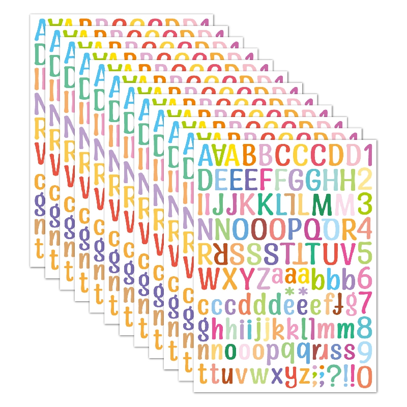 Kawaii Numbers Letter Alphabet Sticker Cute Love Heart DIY Planner