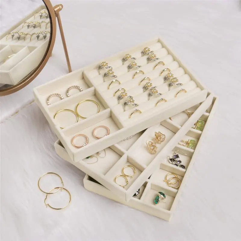 Exquisite Velvet Jewelry Display Tray Case Stackable - Temu
