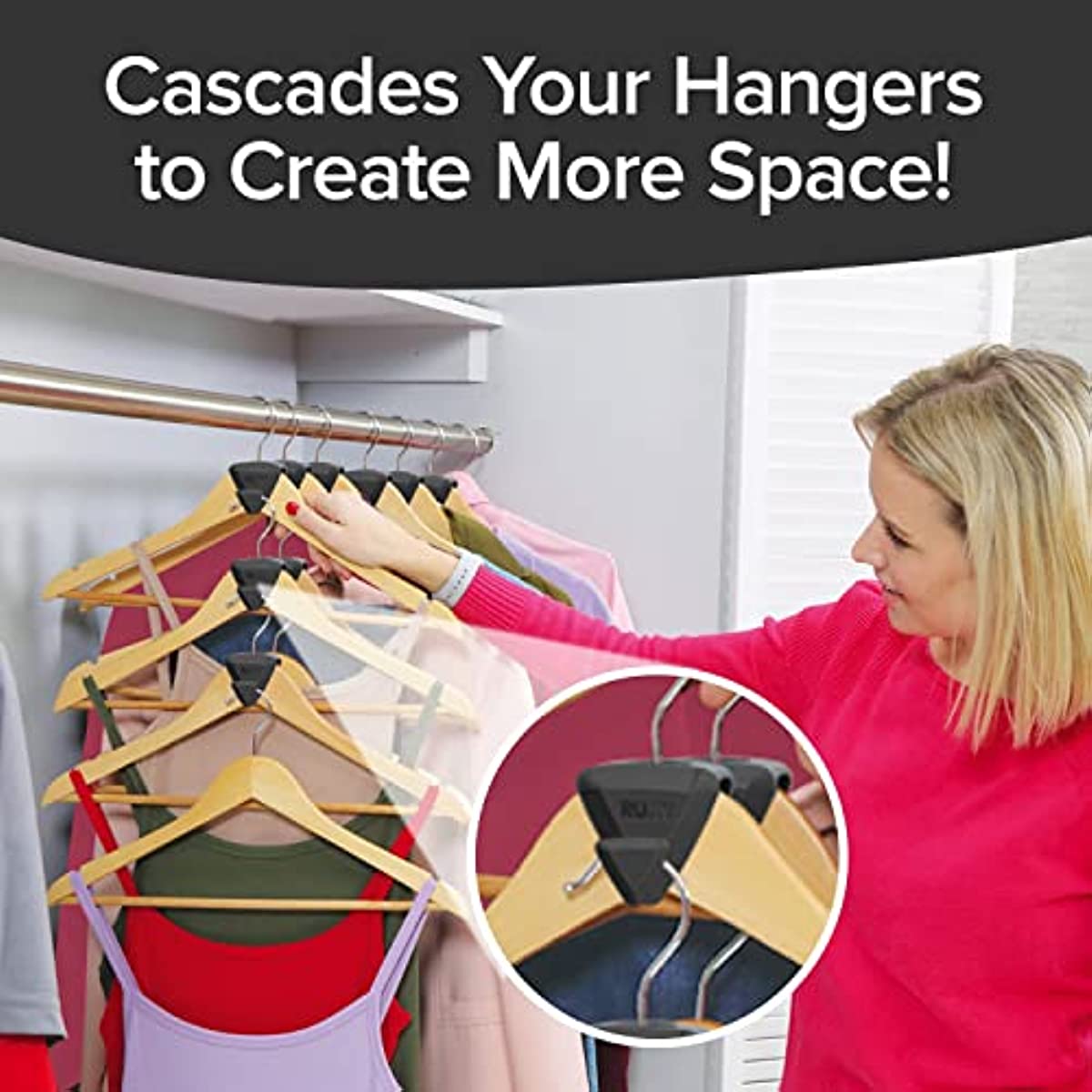 Clothes Hanger Connector Hooks, As Seen On Tv, Cascade Hangers Hooks, Ultra  Premium Hanger Hooks To Create Up To 3x More Closet Space - Temu