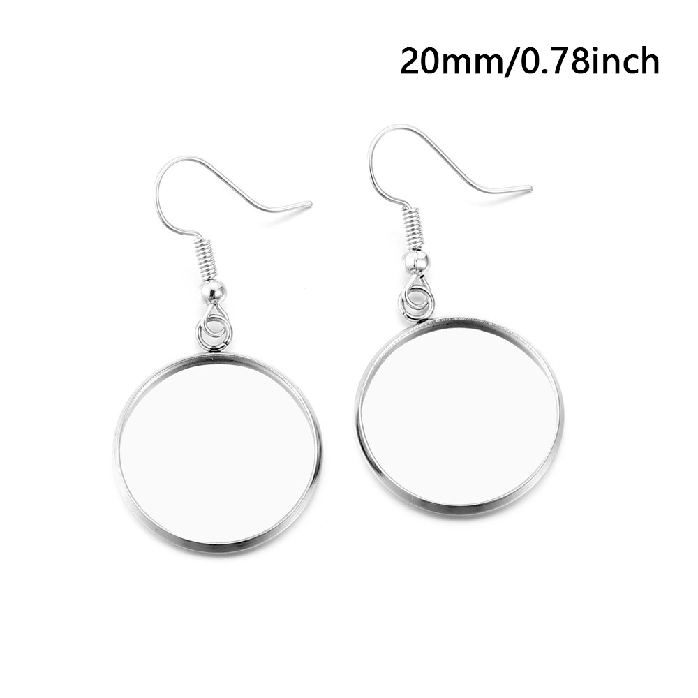 10pcs Stainless Steel Earring Hooks With Gemstone Trays, 8-20mm - Making Supplies