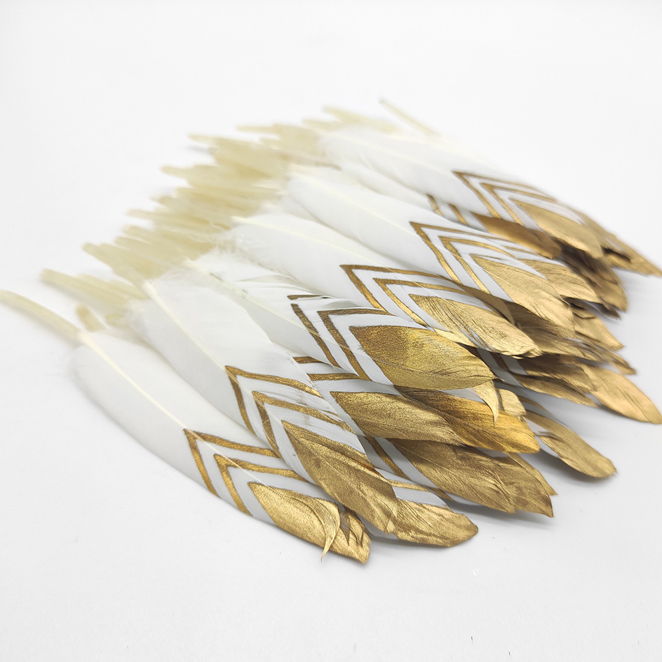 Gold Feathers For Various Crafts, DIY Nature Feathers, Decor