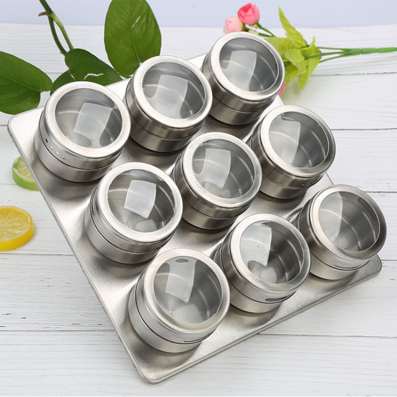 Magnetic Spice Jar Set With Stickers Stainless Steel Spice - Temu