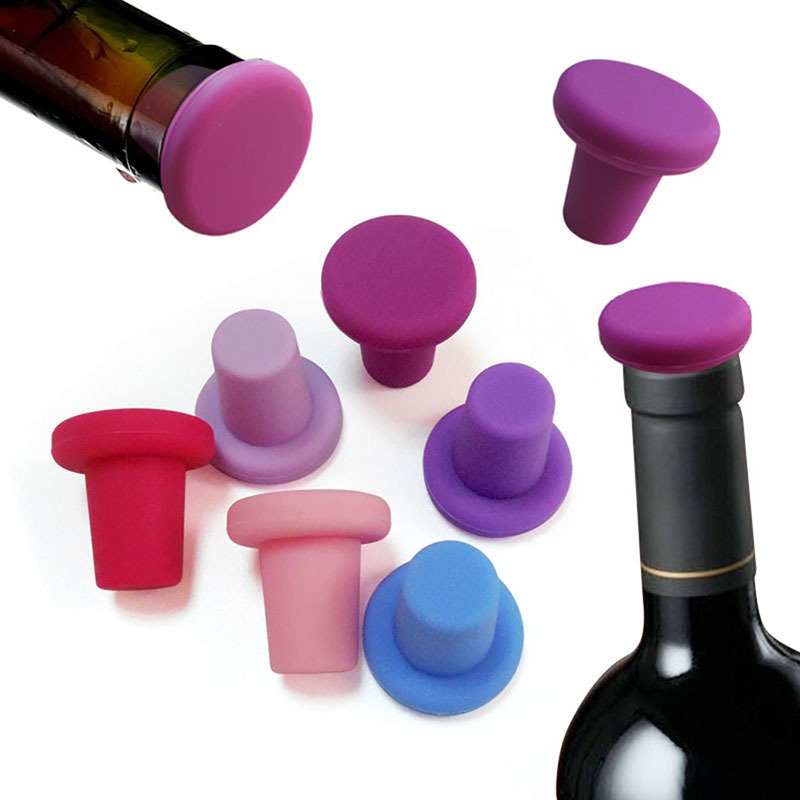 Silicone Wine Bottle Stopper Pourer - (Purple Pink Green
