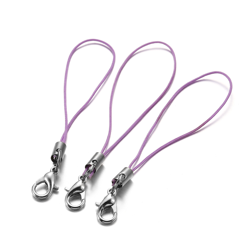 1X(Lobster Hook Purple Blue Sp Stretchy Coil Key Keychain Strap