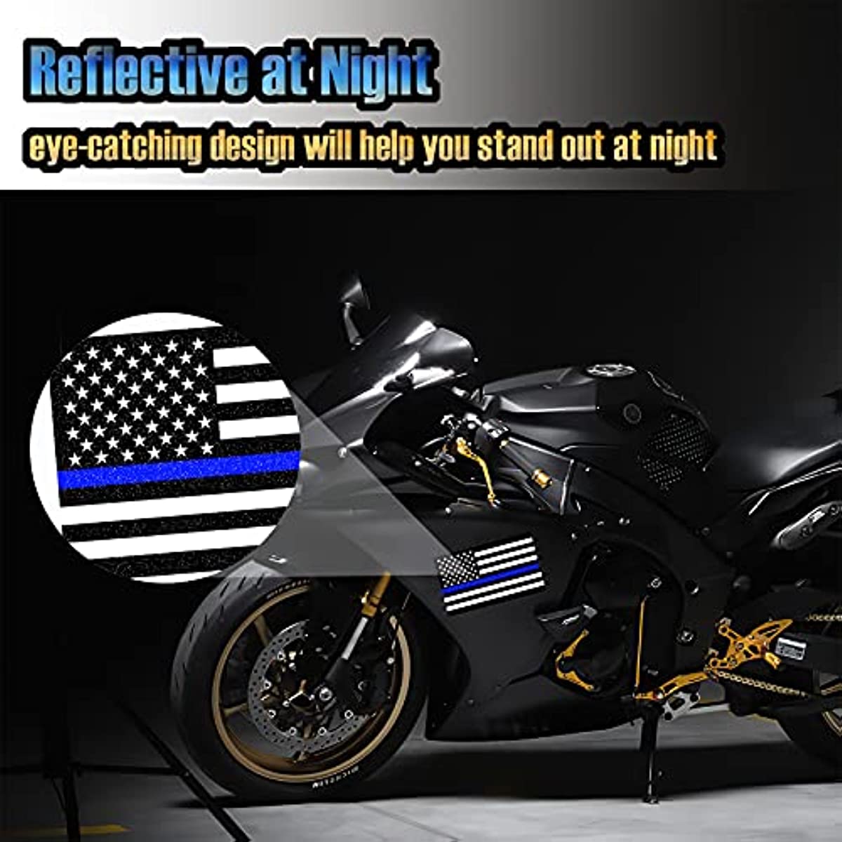 Reflective American Flag Thin Blue Line Sticker Thin Blue - Temu Canada