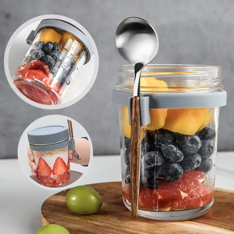 Overnight Oats Jars Milk Fruit Salad Food Storage Container - Temu