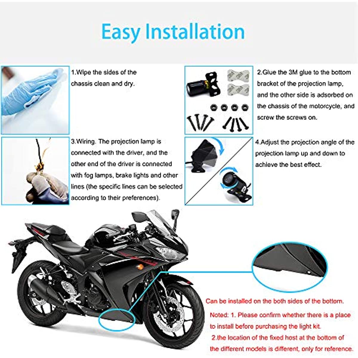 Angel Wings Motorcycle Underbody Ghost Shadow Lights Kit Temu