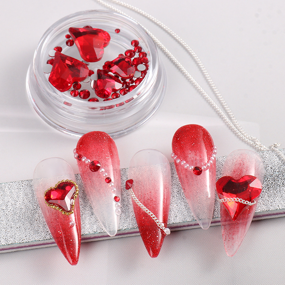 Sparkling 3d Camellia Butterfly Nail Charms In Wine Red - Temu