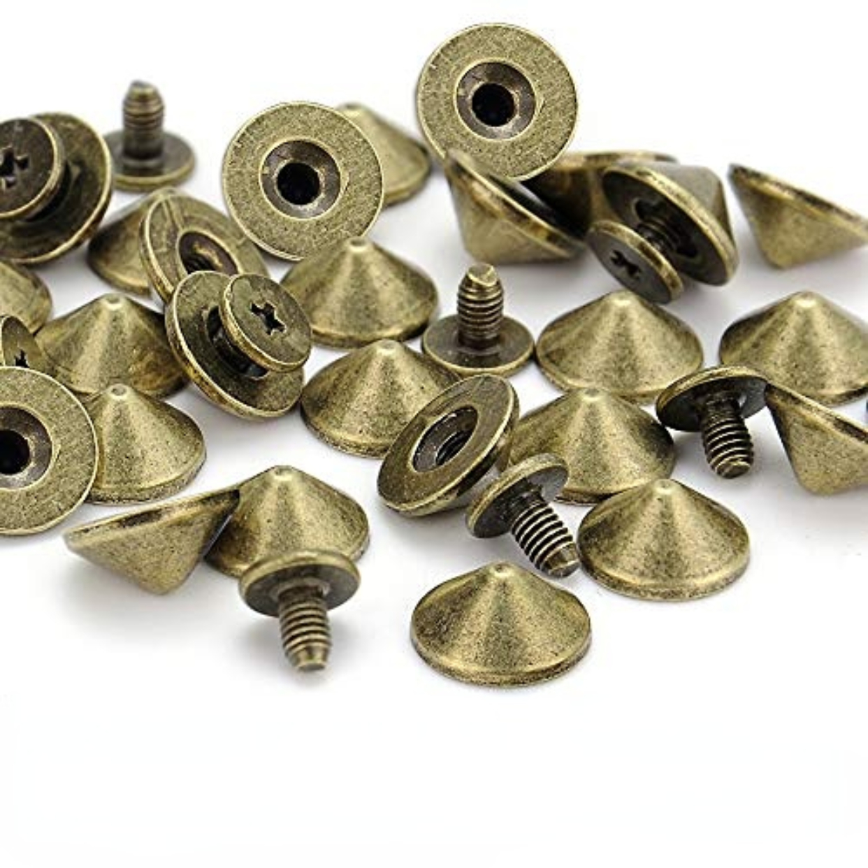 30pcs Punk Spikes Studs Cool Metal Spikes Rivet for DIY Leather Craft  Collar Belt Bags 
