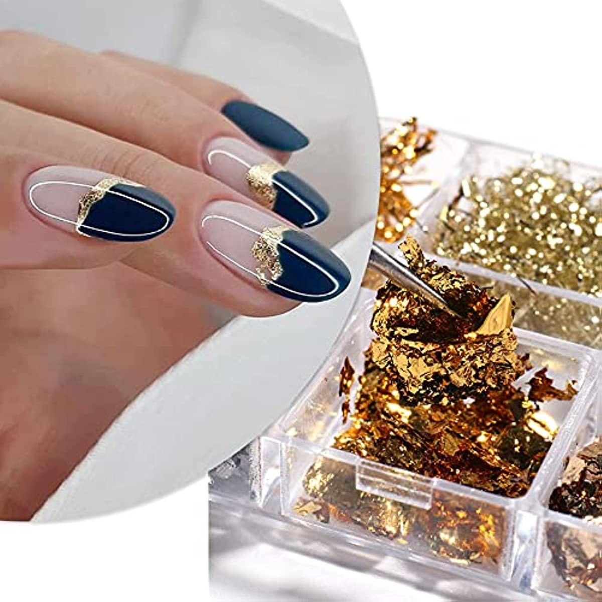 Nail Foil 3d Sparking Gold Flakes For Nails Metallic Nail - Temu United  Arab Emirates