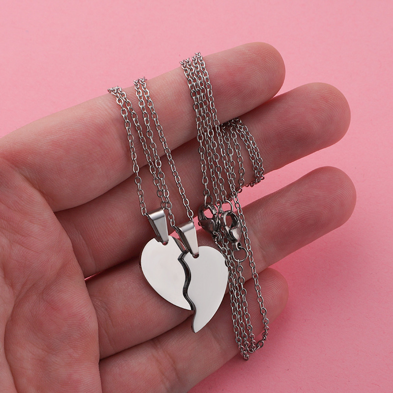 Custom broken clearance heart necklace