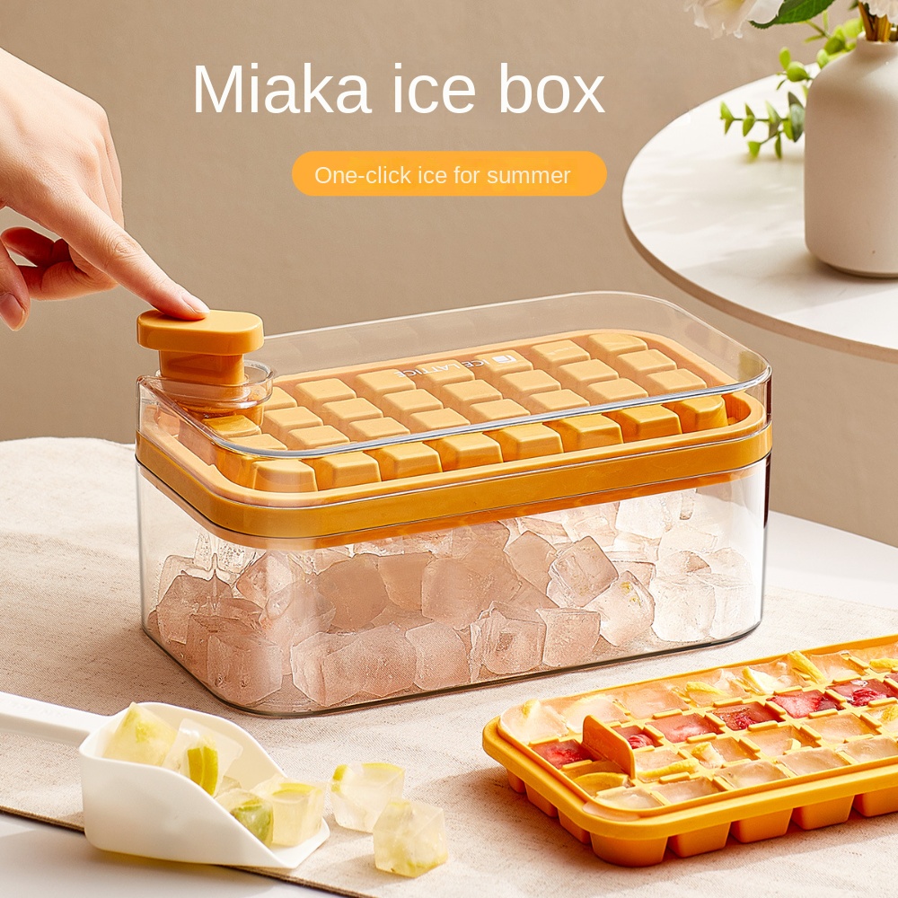 1pc Ice Cube Tray & Storage Box For Homemade Ice, Food-grade Press