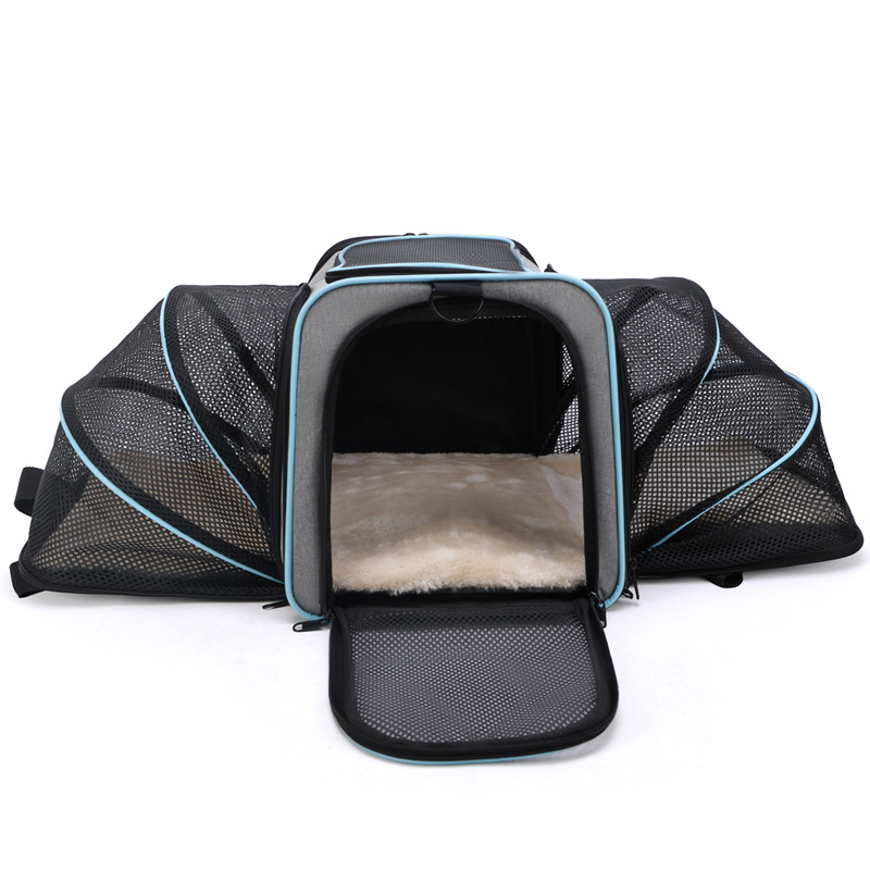 Maskeyon Airline Approved Pet Carrier, Large Soft Sided Pet Travel TSA  Carrier 4 Sides Expandable Cat Collapsible Carrier with Removable Fleece  Pad
