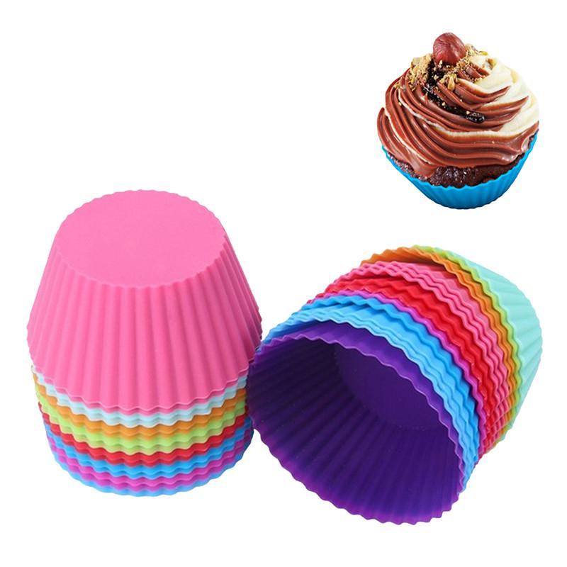 12pcs Moldes Hornear Silicona Reutilizables Moldes Muffins - Temu