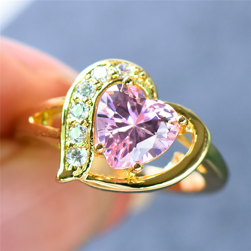 Exquisite Heart Promise Ring 18k Plated Inlaid Zircon - Temu United Arab  Emirates