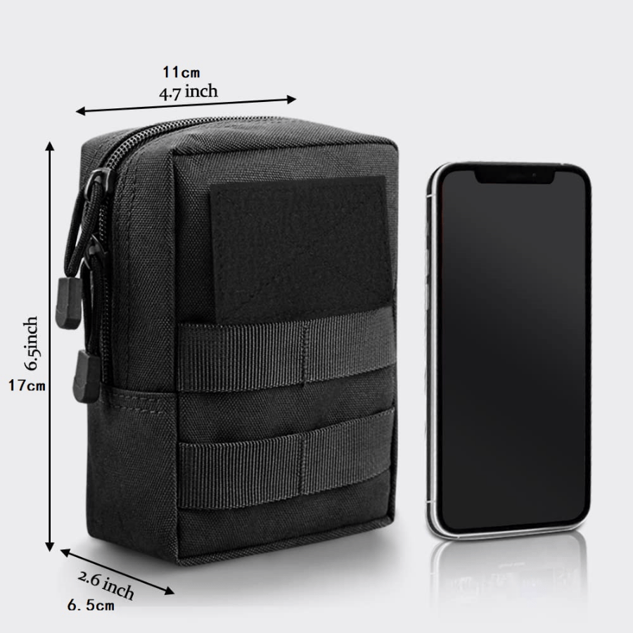 LefRight Multipurpose Tactical Molle Mobile Phone Belt Pouch EDC Gadget  Slim Utility Waist Bag with Cellphone Holster Large Black
