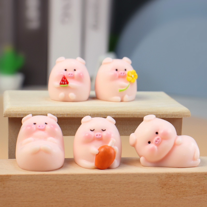 Miniature Resin Crafts Cute Pig Figurines Micro Landscape - Temu