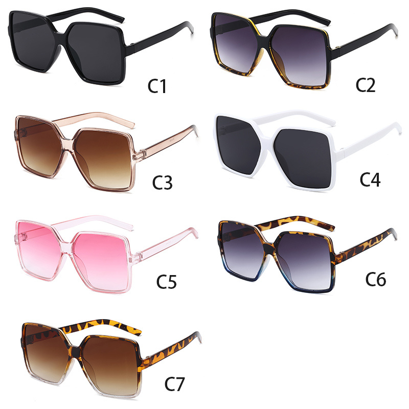 Square Frame Fashion Sunglasses For Women Men Mod Gradient Lens