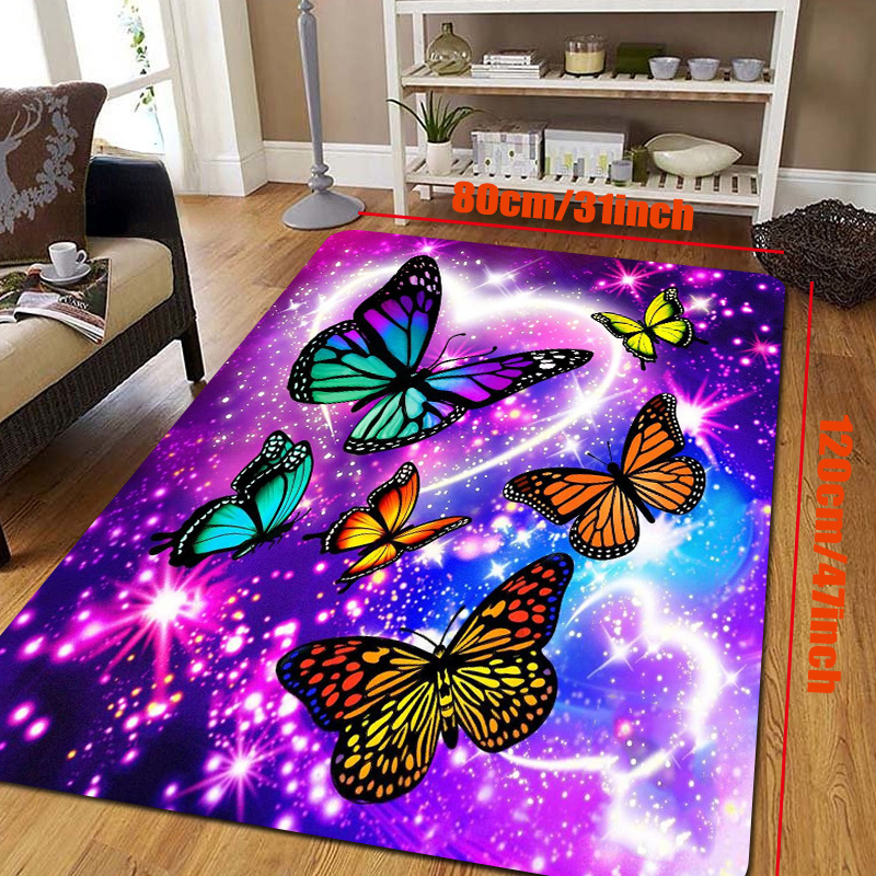 Alfombra impermeable para exteriores con mariposa de bienvenida  (color: estilo A, tamaño: 25.6 x 35.4 in) : Patio, Césped y Jardín