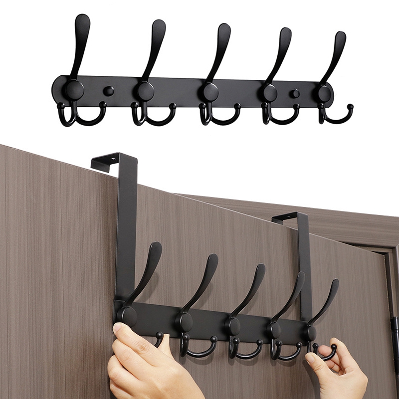 1pc Wall Mounted Over the Door Coat Rack with 5 Triple Hooks for Hanging  Coats, Towels, and Hangers - Perfect for Bathroom, Bedroom, and Home