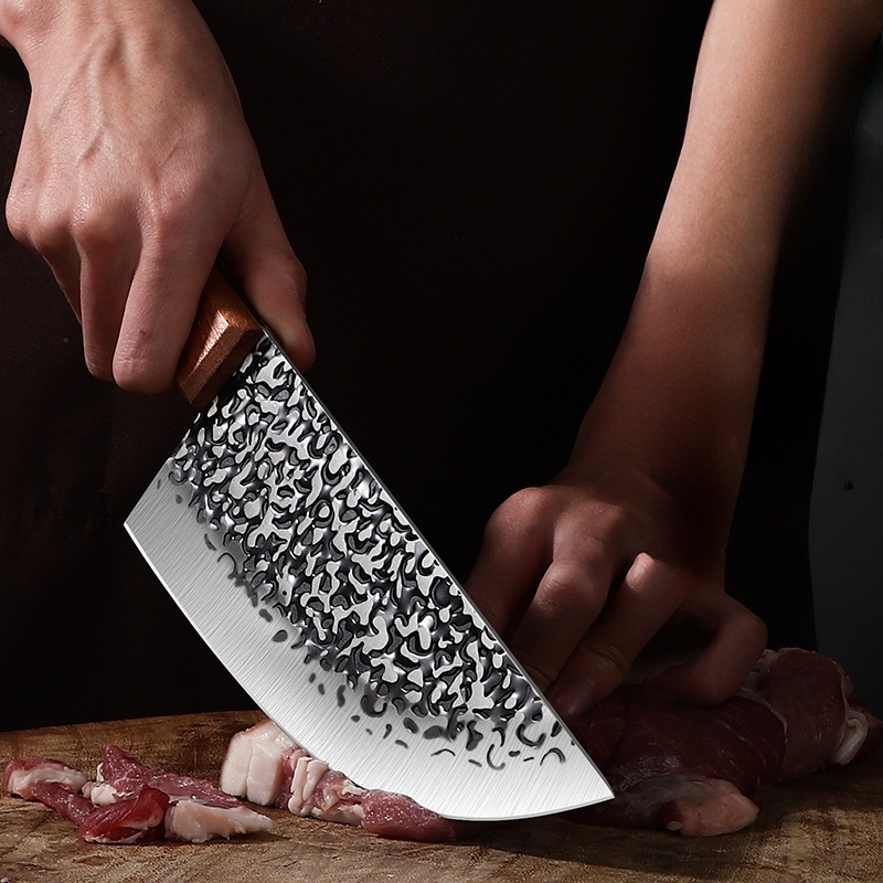 Professional Chinese Traditional Forged Butcher Knife Chef Knife Kitchen  Knife Sharp Blade Cleaver Slicer Full Tang Slaughtering Knife Chef's Meat  Cleaver High Manganese Steel Hardness Forged Manual Knife Filleting Slicing  Vegetable Cutter