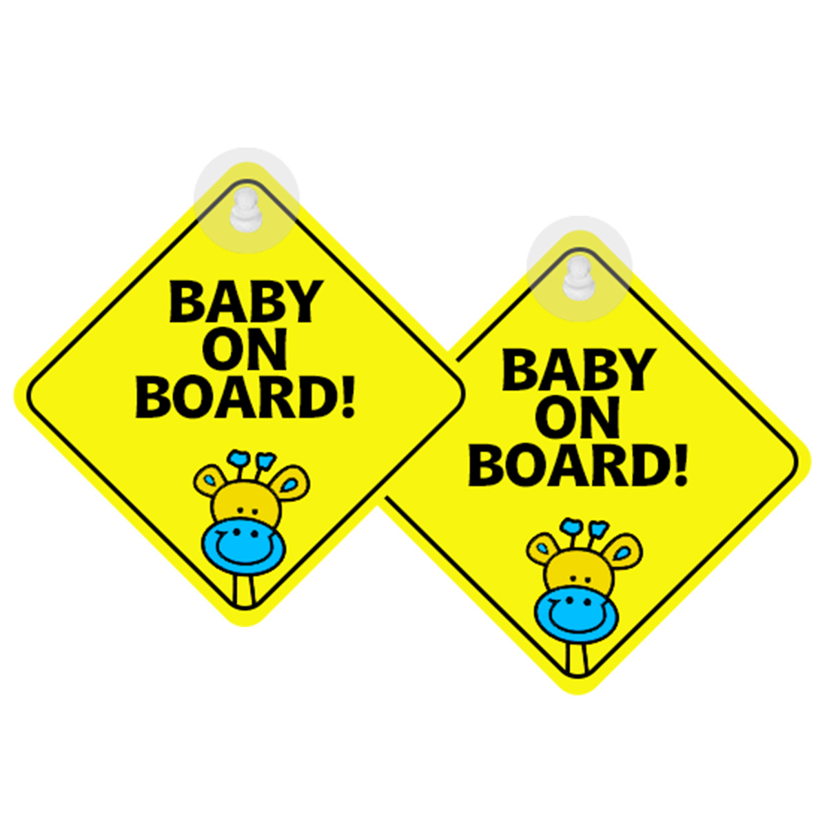 2pcs bébé à bord voiture avertissement décalque mignon jaune autocollant  avec ventouse en silicone pour panneau d'avertissement de voiture - Temu  Belgium