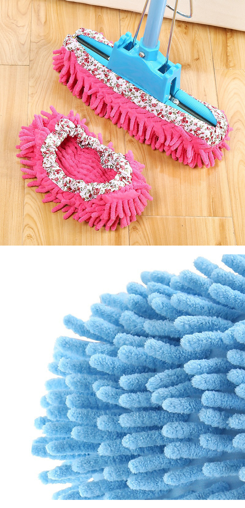 2pcs Micro Fiber Cleaning Slippers Multifunction Floor Dust Cleaning Shoes Lazy Mopping Home Floor Cleaning