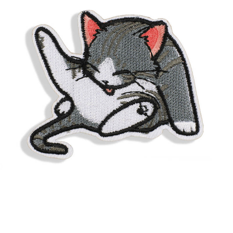 Patches or patches to iron on | Iron-on patch for clothes or textiles |  Vintage Comic Cat Moon | Funny iron-on patches | Nature outdoor