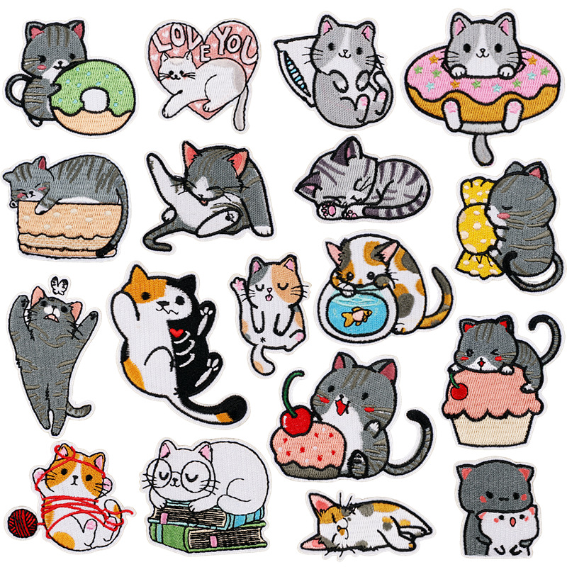 Custom Cat Couple Cartoon Animal Embroidery Patches For Clothing, Kids  Shirts, Hats Iron On Cute Sewing Notions From Jonnaean, $8.05
