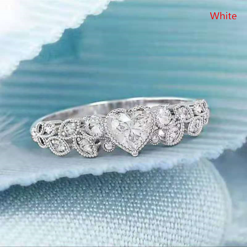 Women's Fashion Heart Ring • 4 Styles Wedding Band EngaSynthetic Gemstoneent • Party Birthday Anniversary Christmas Gifts for Women Girlfriend • Fine Jewelry Size 5-11#