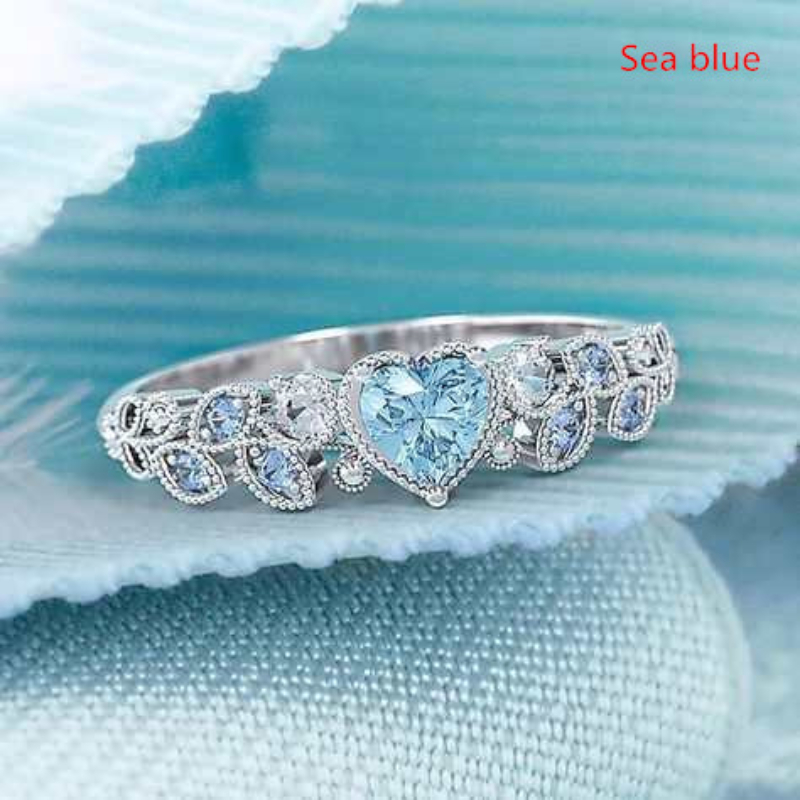 4 styles womens fashion wedding band engasynthetic gemstoneent heart ring party birthday anniversary christmas gifts for women girlfriend fine jewelry size 5 11