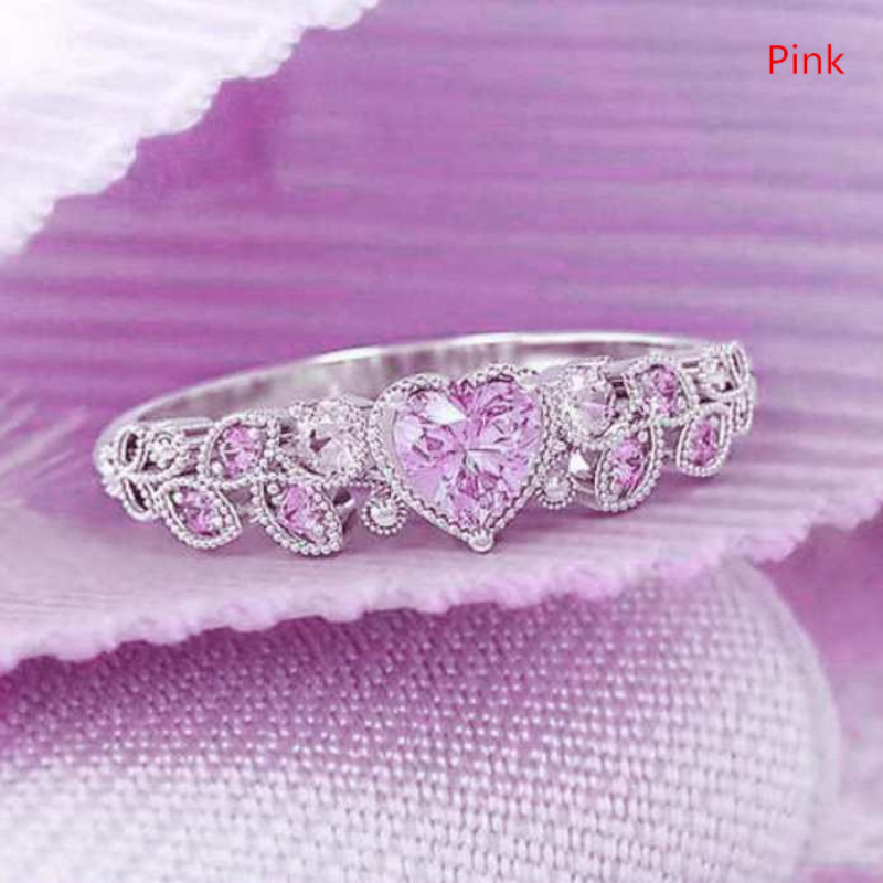 Women's Fashion Heart Ring • 4 Styles Wedding Band EngaSynthetic Gemstoneent • Party Birthday Anniversary Christmas Gifts for Women Girlfriend • Fine Jewelry Size 5-11#