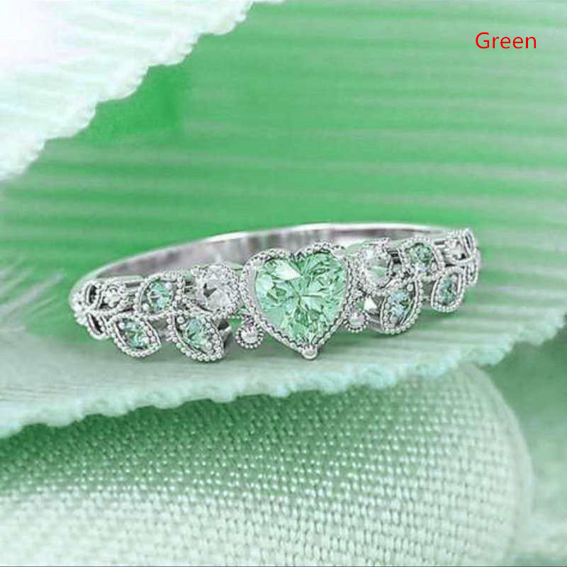 Women's Fashion Heart Ring • 4 Styles Wedding Band EngaSynthetic Gemstoneent • Party Birthday Anniversary Christmas Gifts for Women Girlfriend • Fine Jewelry Size 5-11#