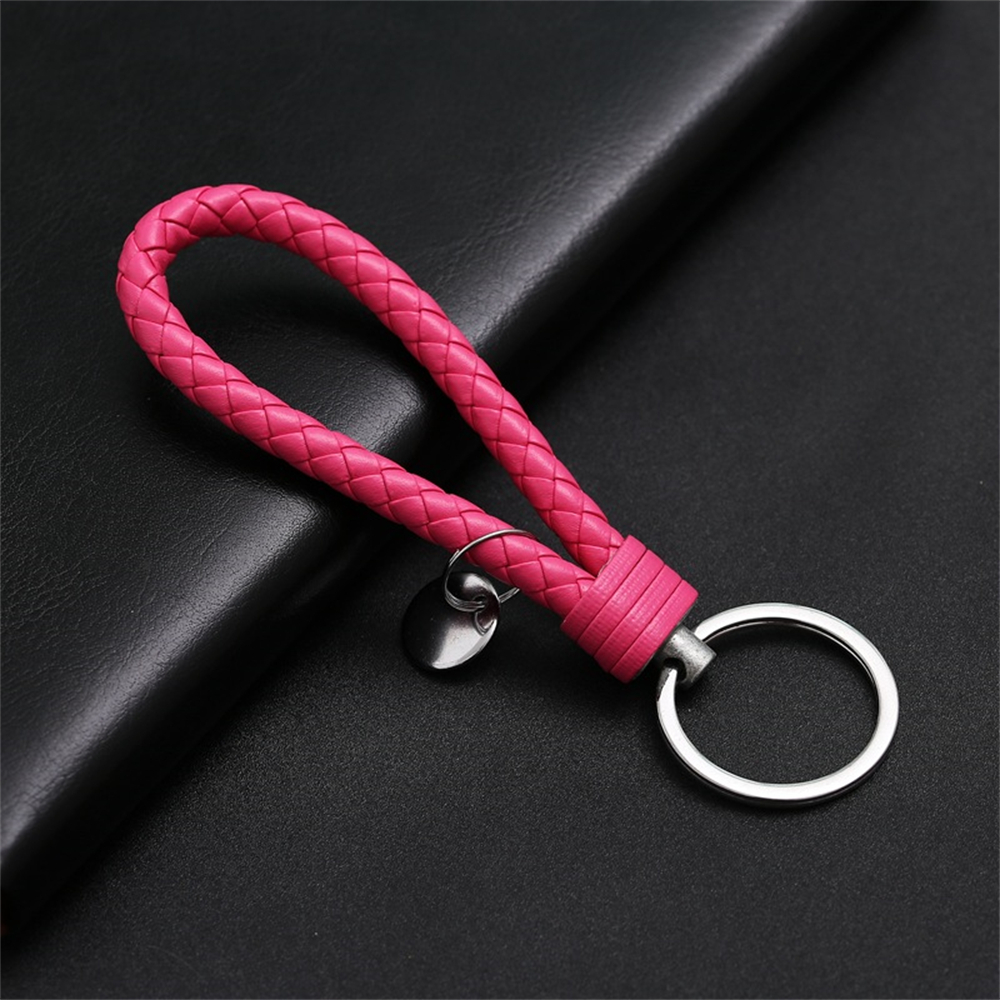 1pc Braided Bracelet Keychain Pu Leather Key Ring Purse Bag Backpack ...