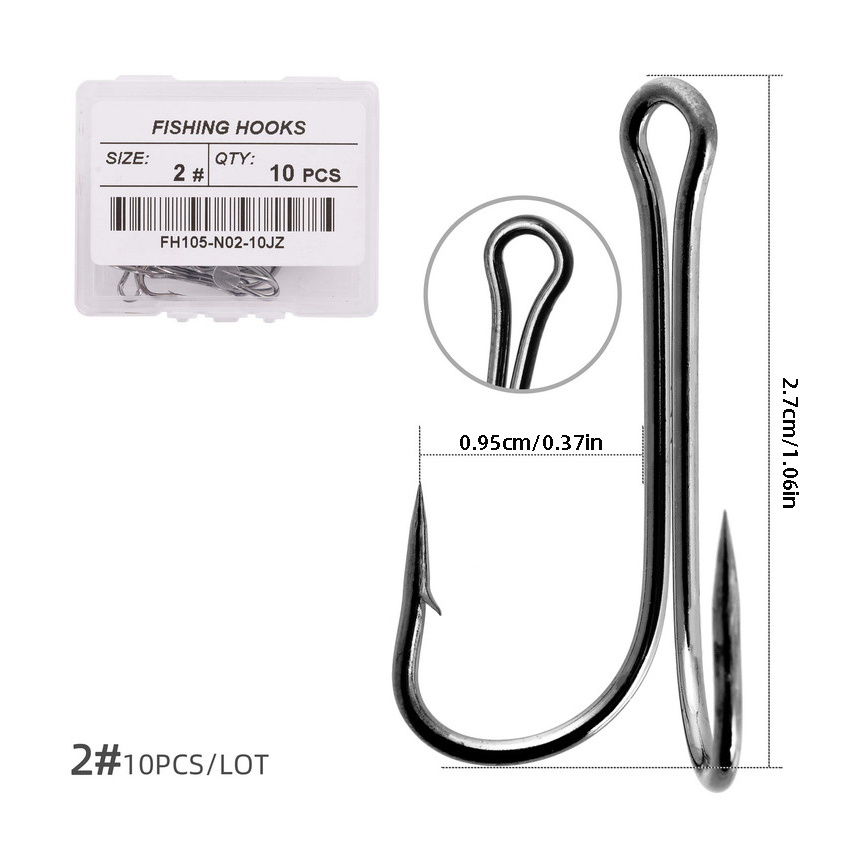 12 Pairs Fishing Hooks With Tippet Line Drag 10kg Set Carbon Steel Double  Fishing Line Hooks Fish Barbed Carp Fishing