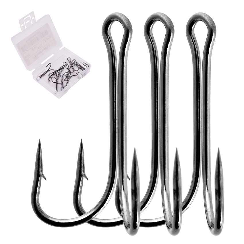  100pcs Double Fishing Hooks, Durable Open Shank Double Frog  Hook, High Carbon Steel Sharp Fishhook Extra Strong Small Fly Tying Hook  for Saltwater Freshwater : Sports & Outdoors