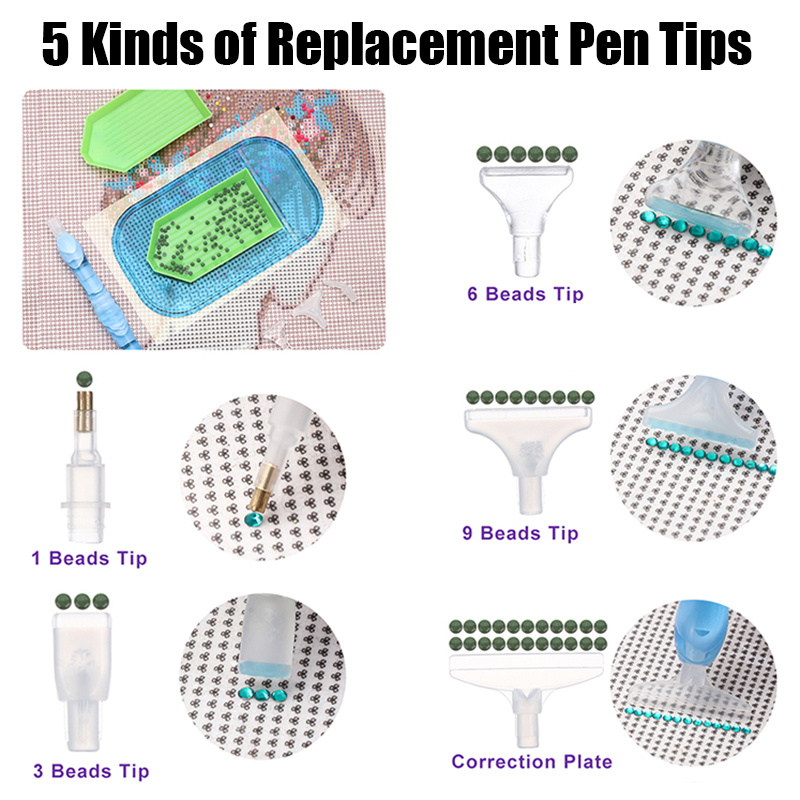 Colorful Gradient Diamond Painting Pen With 6 Tips, Diy Diamond Art Tool  Accessory, Diamond Painting Supplies