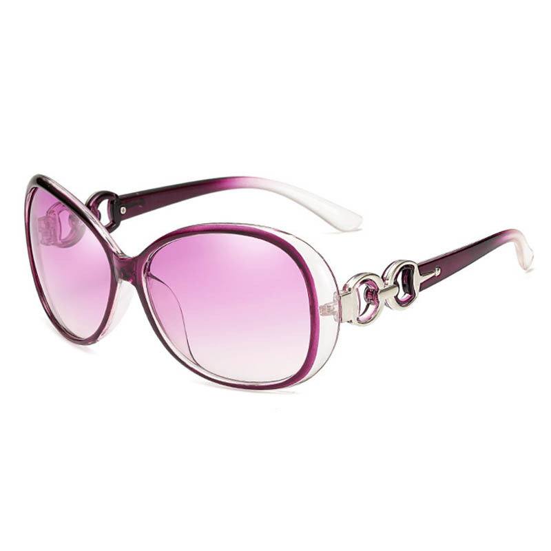 Oval Frame Sunglasses Casual Gradient Lens UV400