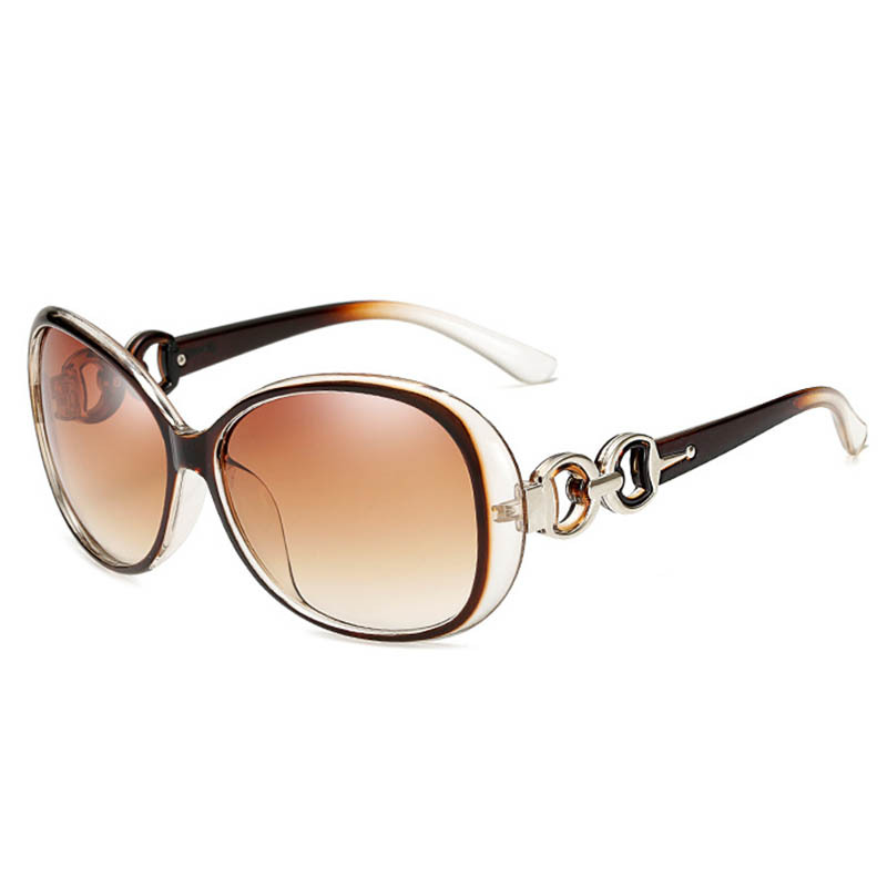 Oval Frame Sunglasses Casual Gradient Lens UV400