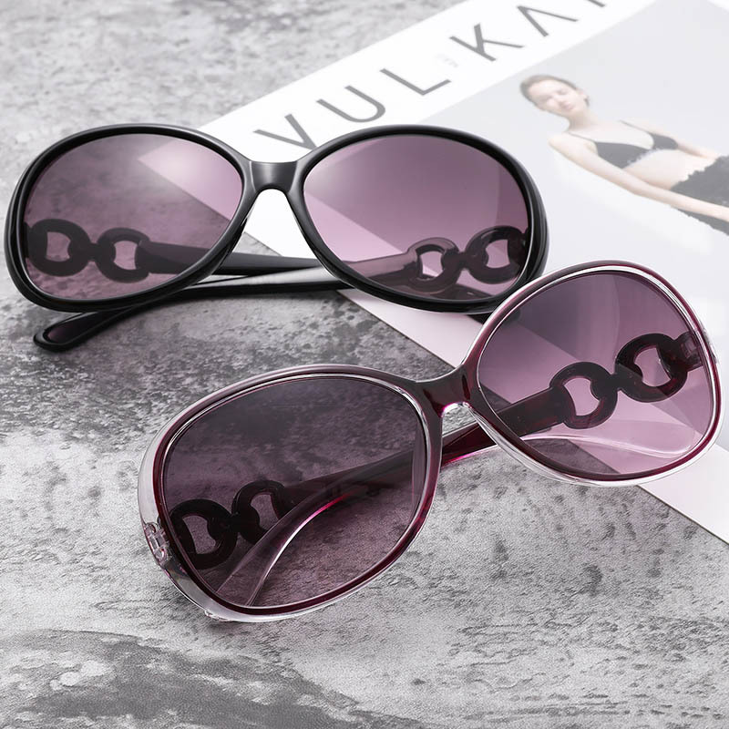 Oval Frame Sunglasses Casual Gradient Lens UV400
