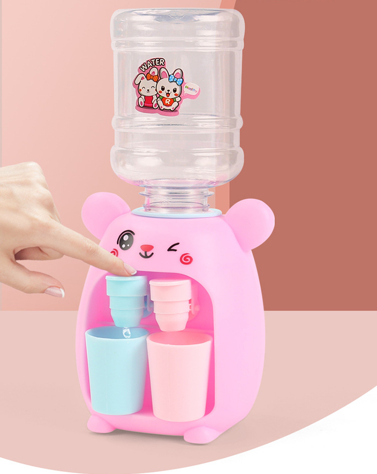 Toddmomy Kids Water Dispenser Toy Mini Water Machine Toy Children Lovely  Water Dispenser Drink Water Machine Toy for Kids (Pink)