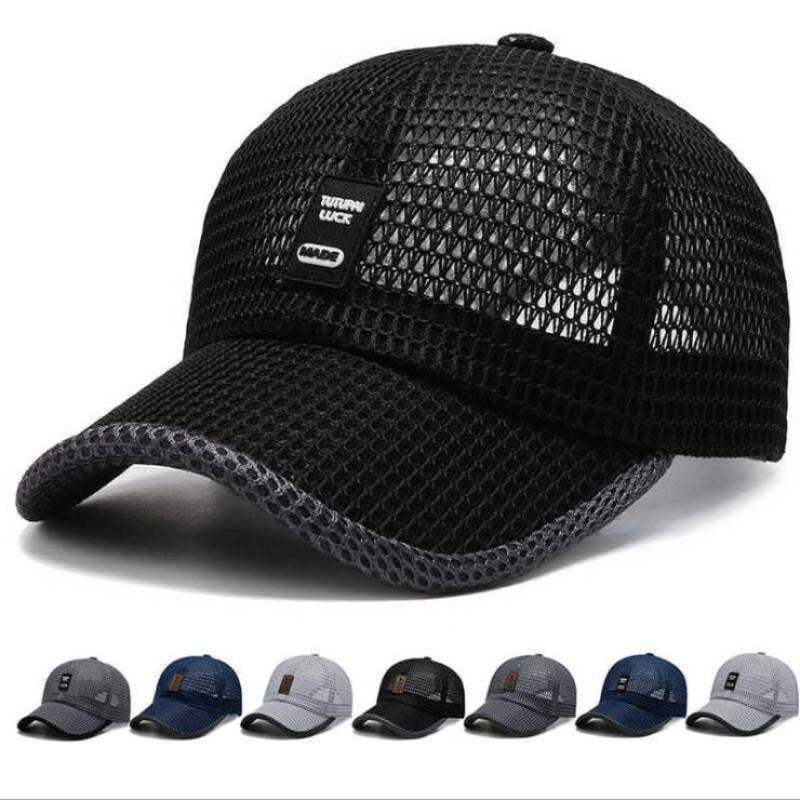 

Men's Mesh Baseball Cap, Breathable Summer Cap, Dad Hat Outdoor Fishing Hat, Bone Hat, Snapback Trucker Cap