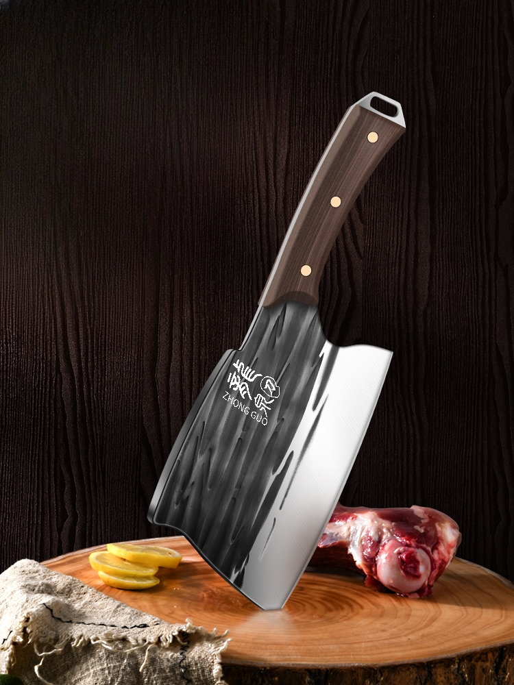  Cuchillo para carne, cuchillo de hacha gruesa de cocina para  matar huesos, cuchillo para cortar huesos para el hogar, cuchillo de cortar  resistente con mango de madera, BY KKZY (color 