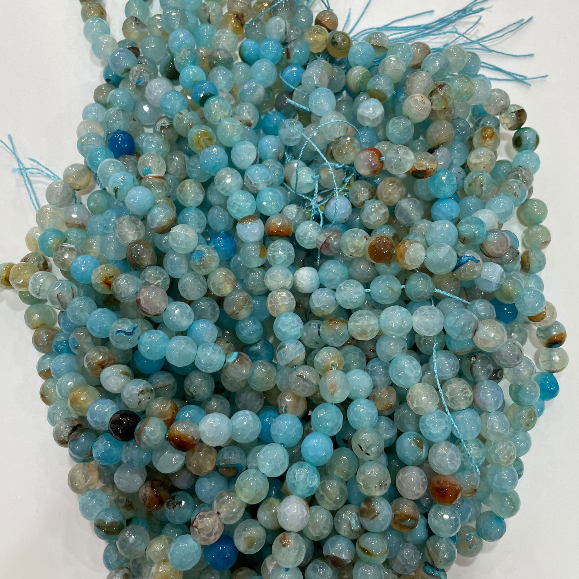 Faceted Aquamarine Agate, Natural Tourmaline Faceted Loose Beads, Football  Beads, For Artificial Jewelry, Necklace, Earrings Bracelet Making