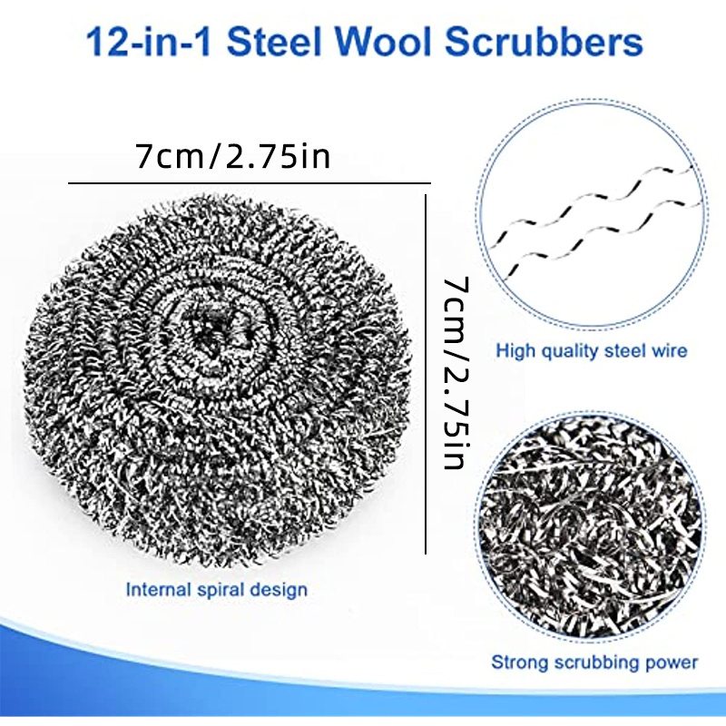 Steel Wool Scrubbers Stainless Steel Scouring Pad Stainless - Temu
