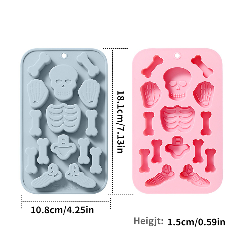 Skeleton Chocolate Molds, 3d 32 Cavities Silicone Mold, Mini Skull