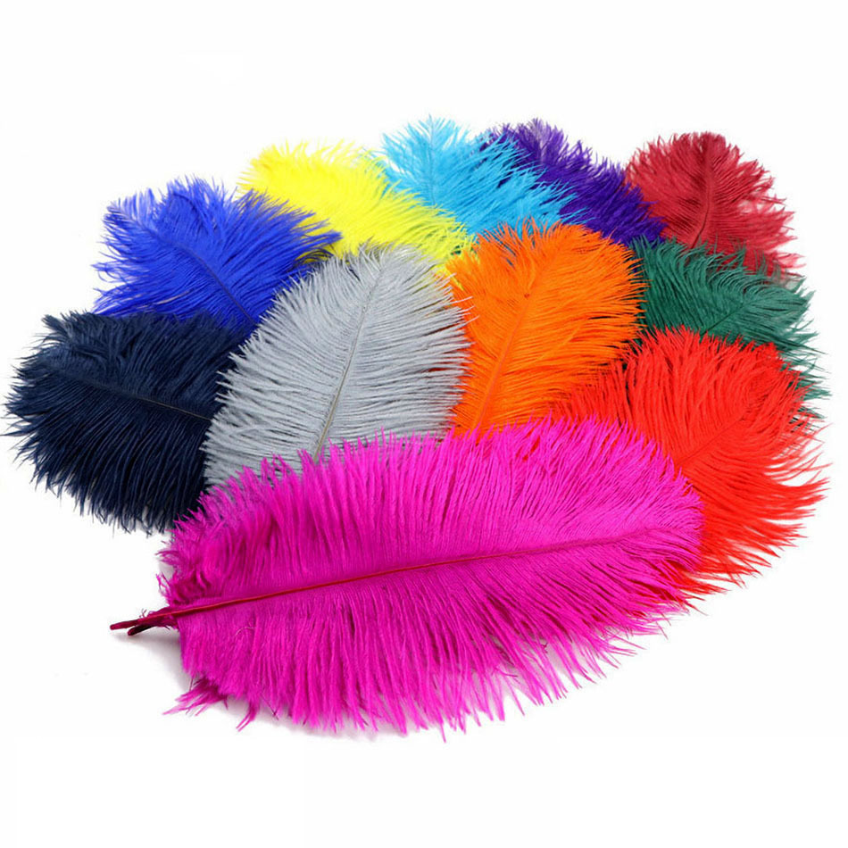 Wholesale 10 Pcs/Lot Natural Black Ostrich Feathers For Crafts 15-75CM  Carnival Costumes Party Home Wedding Decorations Plumes