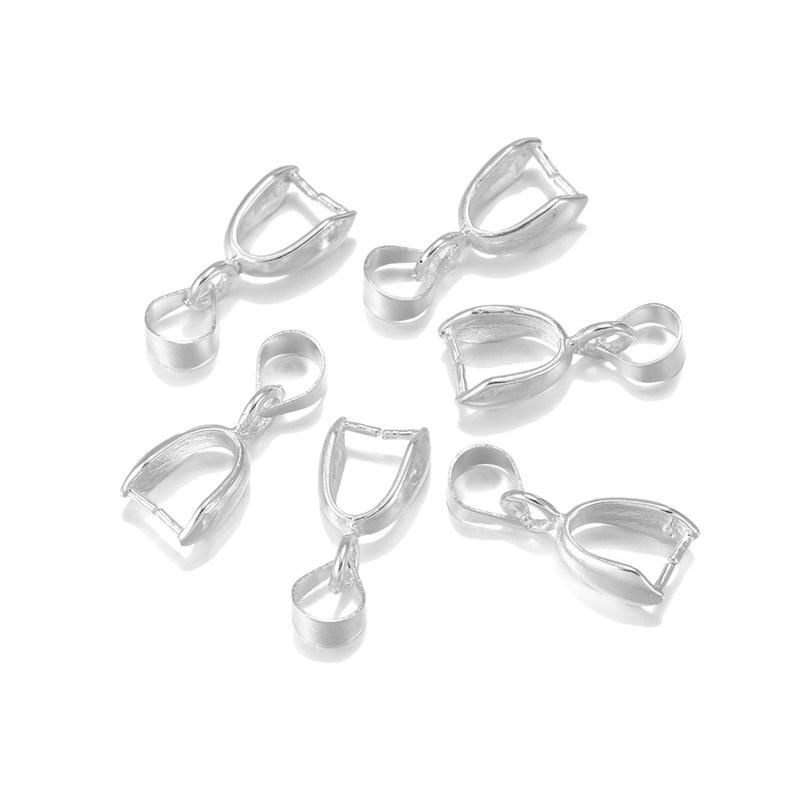 10pcs Stainless Steel Pendant Pinch Bail Clasps Necklace Hooks Clips  Connector DIY Jewelry Making Findings Accessories