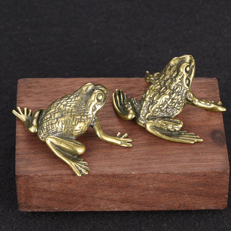 Antique Pure Brass Wealth gathering Golden Toad Frog Copper - Temu Canada