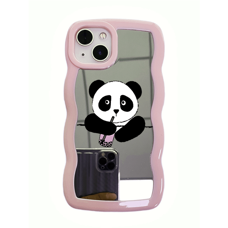 Panda Drinking Milk Tea Graphic Phone Case Iphone 14 Pro - Temu